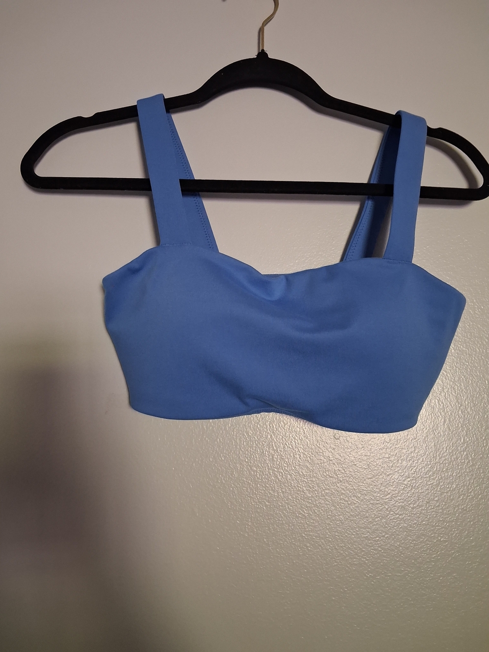 Blue Women's Cropped Tank Top with Wide Straps